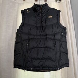 North Face Cryptic Puffer Vest 700 Fill Down Black Ripstop Men's XL Extra Large